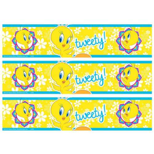 Tweety Bird Edible Icing Cake Strips - Click Image to Close